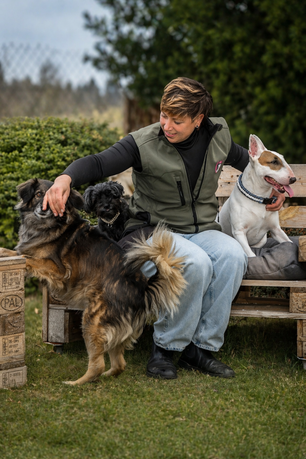 Saskia mit 3 Hunden
